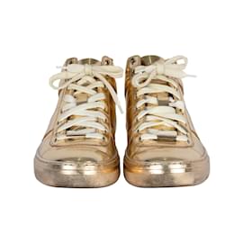 Jimmy Choo-Jimmy Choo Belgravia zapatillas doradas metalizadas-Dorado