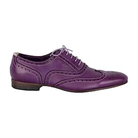 Paul Smith-Paul Smith Leather Brogue Laced Shoes-Purple