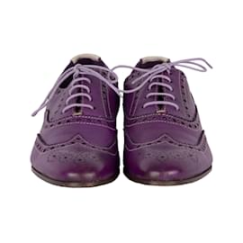 Paul Smith-Paul Smith Leather Brogue Laced Shoes-Purple
