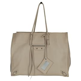 Balenciaga-Sac cabas Balenciaga Papier en cuir beige-Beige