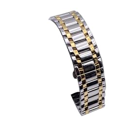 Fendi-Gold and Silver Stainless Steel 7000 G Wrist Watch Rectangular-Silvery