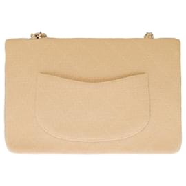 Chanel-Sac Chanel Timeless/Classic Beige Cotton - 121252245-Beige