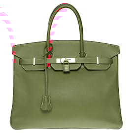 Hermès-HERMES BIRKIN BAG 35 in Pink Leather - 100957-Pink