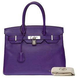Hermès Borsa Hermes Birkin 30 in Pelle Viola - 100935 Porpora