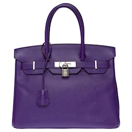 Hermès-Sac HERMES Birkin 30 en Cuir Violet - 100935-Violet