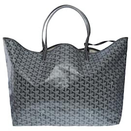 Goyard-SAC CABAS GOYARD SAINT-LOUIS GM EN TOILE GRIS - 100999-Gris