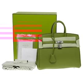 Hermès-HERMES BIRKIN BAG 25 in Orange Leather - 101050-Orange