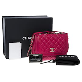 Chanel-bolsa de ombro clássica em couro rosa -101027-Rosa