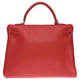 Hermès-Hermès Kelly handbag 35 FLAMINGO PINK TOGO LEATHER CROSSBODY RETURNS -100437-Pink