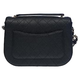 Chanel-BOLSA MÉDIA CHANEL COCO CUBA BOLSA TRANSVERSAL EM COURO CAVIAR PRETO -100457-Preto