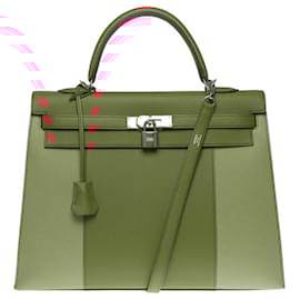Hermès-Sac HERMES Kelly 35 en Cuir Rose - 100993-Rose