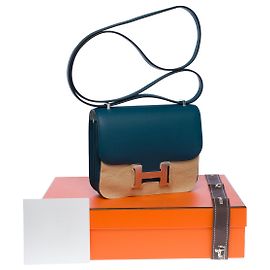 Hermès HERMES Constance Bag in Blue Leather - 101015 Blue