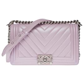 Chanel-CHANEL Jungentasche aus lila Leder - 101036-Lila