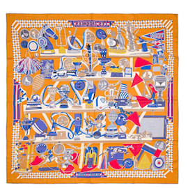 Hermès-HERMES SHAWL "140 CASHMERE AND SILK Trophies-101014021243-Other