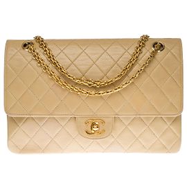 Bolsa CHANEL Timeless/Classique em couro bege - 100083 Bege