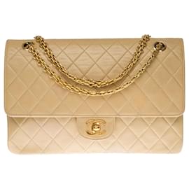Chanel-CHANEL Timeless/Classique Bag in Beige Leather - 100083-Beige