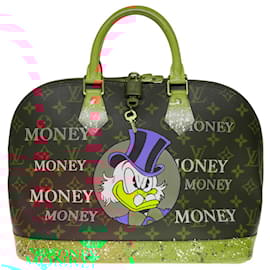 Louis Vuitton-LOUIS VUITTON ALMA HANDBAG IN CUSTOMIZED MONOGRAM CANVAS "PICSOU LOVES MONEY" -1353012351-D-Brown