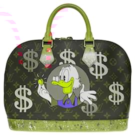 Louis Vuitton-LOUIS VUITTON ALMA HANDBAG IN CUSTOMIZED MONOGRAM CANVAS "PICSOU LOVES MONEY" -1353012351-D-Brown