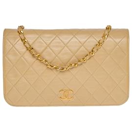 Chanel-Sac Chanel Timeless/Classic in Beige Leather - 100282-Beige