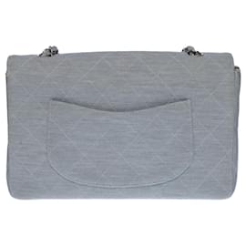 Chanel-Sac Chanel Timeless/Classic Blue Cotton - 100444-Blue