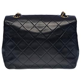 Chanel-Sac Chanel Timeless/Classic in Navy Leather - 100389-Navy blue