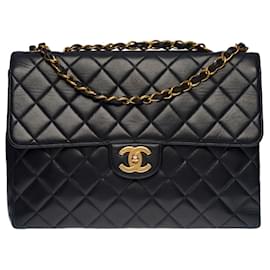 Chanel-SAC BANDOULIÈRE CHANEL TIMELESS JUMBO SINGLE FLAP BAG EN CUIR D'AGNEAU MATELASSE NOIR- 100406-Noir