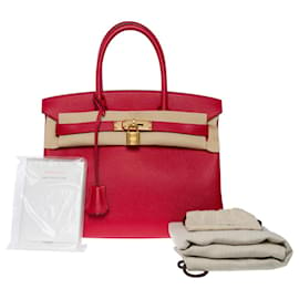 Hermès-Bolso Hermes Birkin 30 en cuero rojo - 101082-Roja