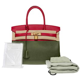 Hermès-Sac HERMES Birkin 30 en Cuir Rouge - 101082-Rouge