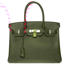 Hermès-Sac HERMES Birkin 30 en Cuir Rouge - 101082-Rouge