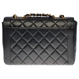 Chanel-CHANEL CLASSIC FLAP BAG CROSSBODY BAG IN BLACK QUILTED LAMB LEATHER -1212311012-Black