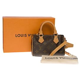 Louis Vuitton-NEW - LOUIS VUITTON NANO SPEEDY CROSSBODY BAG IN MONOGRAM CANVAS -100553-Brown