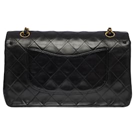 Chanel-CHANEL TIMELESS MEDIUM lined FLAP CROSSBODY BAG IN BLACK QUILTED LAMB LEATHER - 100309-Black