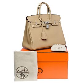 Hermès Borsa Hermes Birkin 25 in Pelle Beige - 100908 Beige