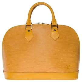Louis Vuitton-Bolso de mano Louis Vuitton Alma en cuero Epi amarillo100919-Amarillo