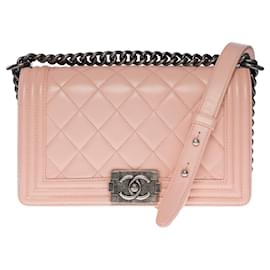 Chanel-CHANEL Boy Bag in Pink Leather - 122259348-Pink