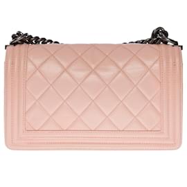 Chanel-CHANEL Boy Bag in Pink Leather - 122259348-Pink