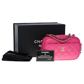 Chanel-Bolsa para câmera CHANEL em couro rosa - 100926-Rosa
