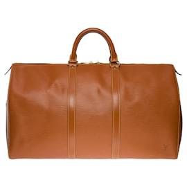 Louis Vuitton-Keepall travel bag 50 in cognac epi leather101109-Cognac