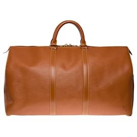 Louis Vuitton-Keepall travel bag 50 in cognac epi leather101109-Cognac