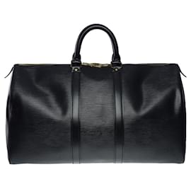 Louis Vuitton-Keepall travel bag 45 in black epi leather -101107-Black
