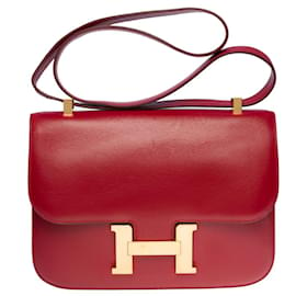 Hermès-Bolsa HERMES Constance em couro vermelho - 100895-Vermelho