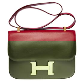 Hermès-HERMES Constance Bag in Red Leather - 100895-Red