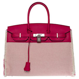 Hermès-Bolso Hermes Birkin 35 en Cuero Rose - 101119-Rosa