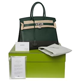Hermès-Sac HERMES Birkin 30 en Cuir Vert - 101116-Vert
