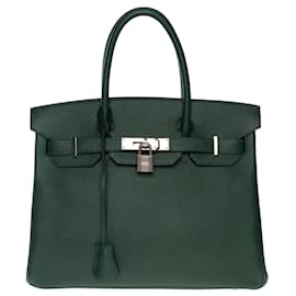 Hermès-Bolsa Hermes Birkin 30 em Couro Verde - 101116-Verde