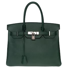 Hermès-Sac HERMES Birkin 30 en Cuir Vert - 101116-Vert