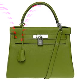 Hermès-Sac HERMES Kelly 28 en Cuir Orange - 101120-Orange