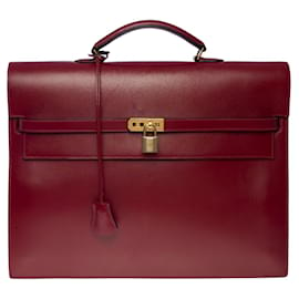 Hermès-briefcase kelly dispatches in red box h-101125-Red,Dark red