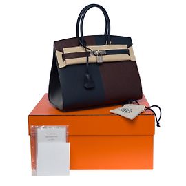 Hermès Borsa HERMES Birkin 30 in pelle blu - 101118 Blu