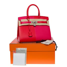 Hermès-Bolso Hermes Birkin 30 en cuero rojo - 101051-Roja
